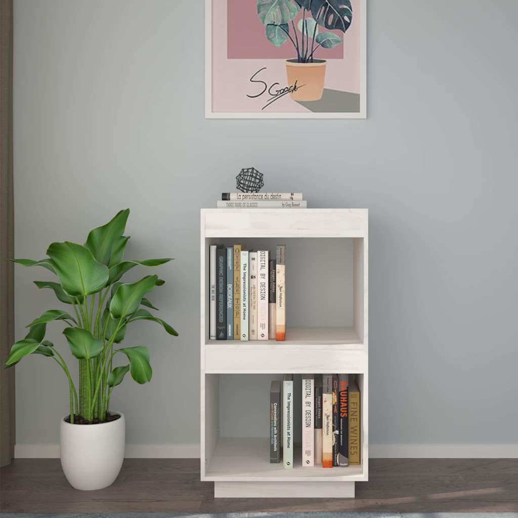 810840 vidaXL Book Cabinet White 40x35x71 cm Solid Wood Pine