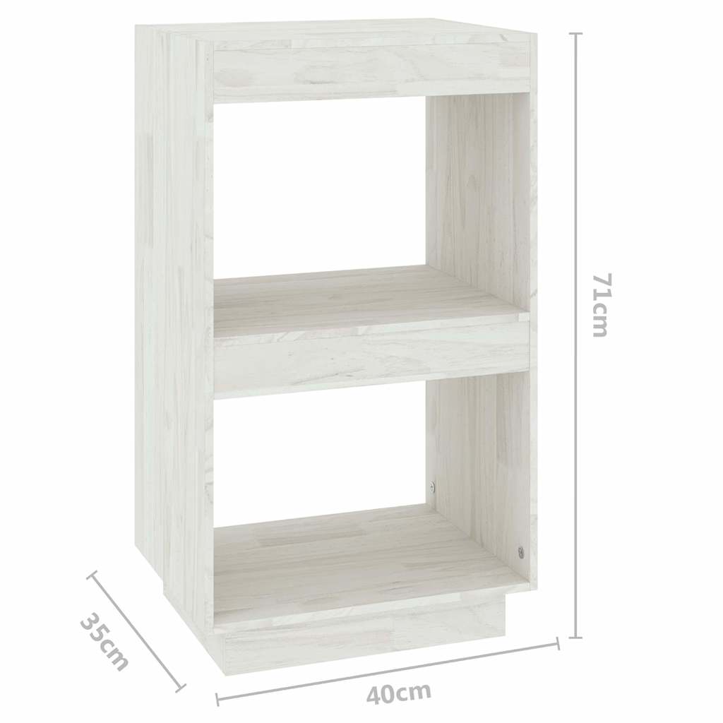 810840 vidaXL Book Cabinet White 40x35x71 cm Solid Wood Pine