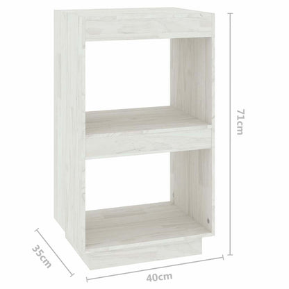 810840 vidaXL Book Cabinet White 40x35x71 cm Solid Wood Pine