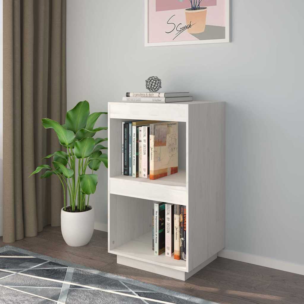 810840 vidaXL Book Cabinet White 40x35x71 cm Solid Wood Pine