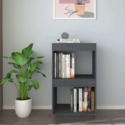 vidaXL Book Cabinet Grey 40x35x71 cm Solid Wood Pine