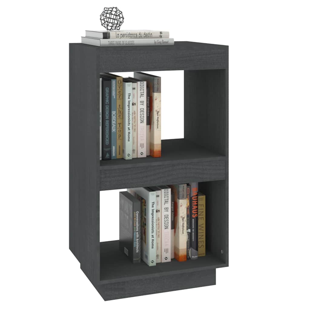 vidaXL Book Cabinet Grey 40x35x71 cm Solid Wood Pine