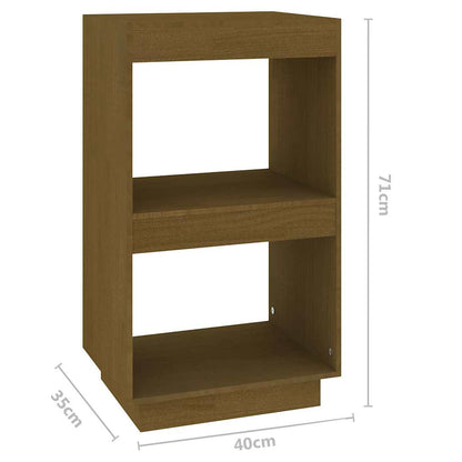 vidaXL Book Cabinet Honey Brown 40x35x71 cm Solid Wood Pine