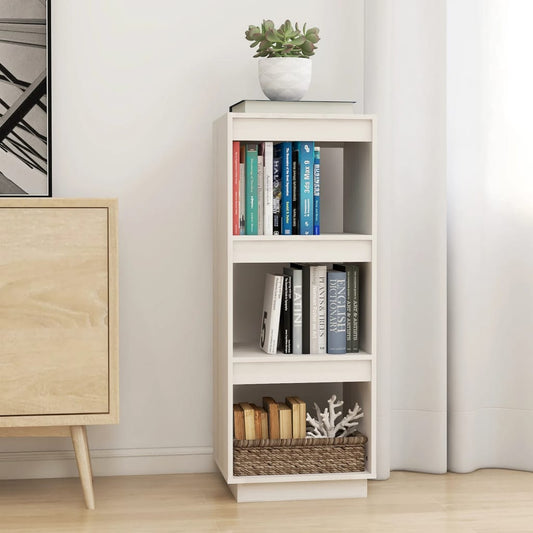 810845 vidaXL Book Cabinet/Room Divider White 40x35x103 cm Solid Wood Pine