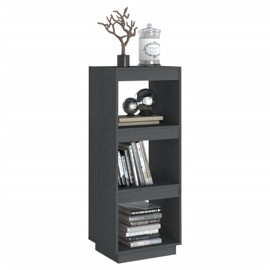 vidaXL Book Cabinet/Room Divider Grey 40x35x103 cm Solid Pinewood