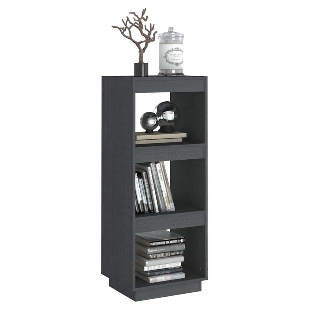 810846 vidaXL Book Cabinet/Room Divider Grey 40x35x103 cm Solid Wood Pine