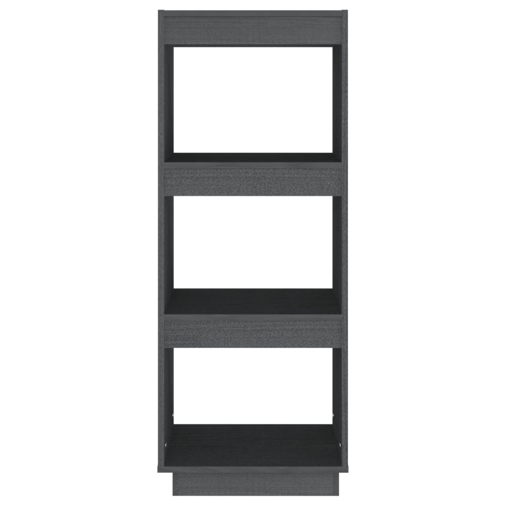 vidaXL Book Cabinet/Room Divider Grey 40x35x103 cm Solid Pinewood