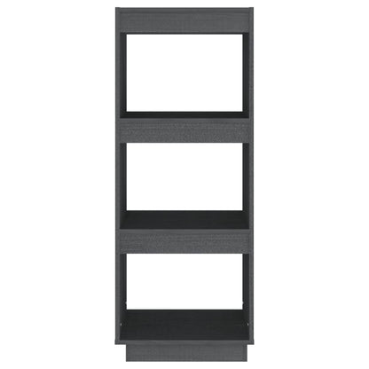 vidaXL Book Cabinet/Room Divider Grey 40x35x103 cm Solid Pinewood