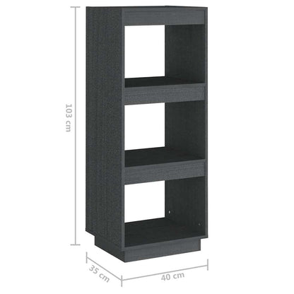 810846 vidaXL Book Cabinet/Room Divider Grey 40x35x103 cm Solid Wood Pine