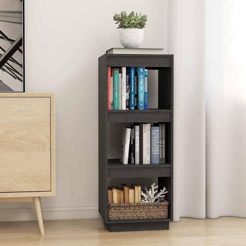 810846 vidaXL Book Cabinet/Room Divider Grey 40x35x103 cm Solid Wood Pine
