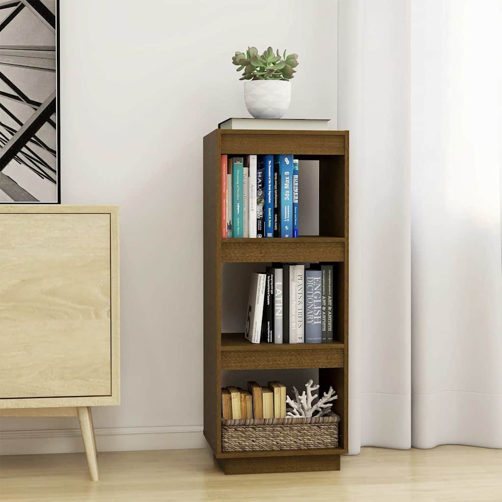 810847 vidaXL Book Cabinet/Room Divider Honey Brown Solid Wood Pine