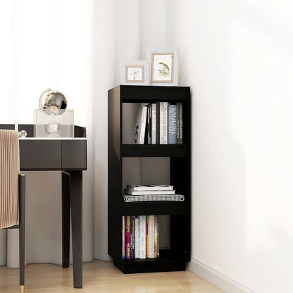 810848 vidaXL Book Cabinet/Room Divider Black 40x35x103 cm Solid Wood Pine