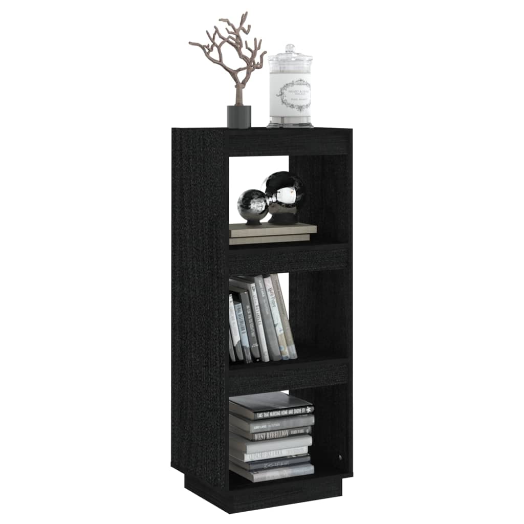 vidaXL Book Cabinet/Room Divider Black 40x35x103 cm Solid Pinewood