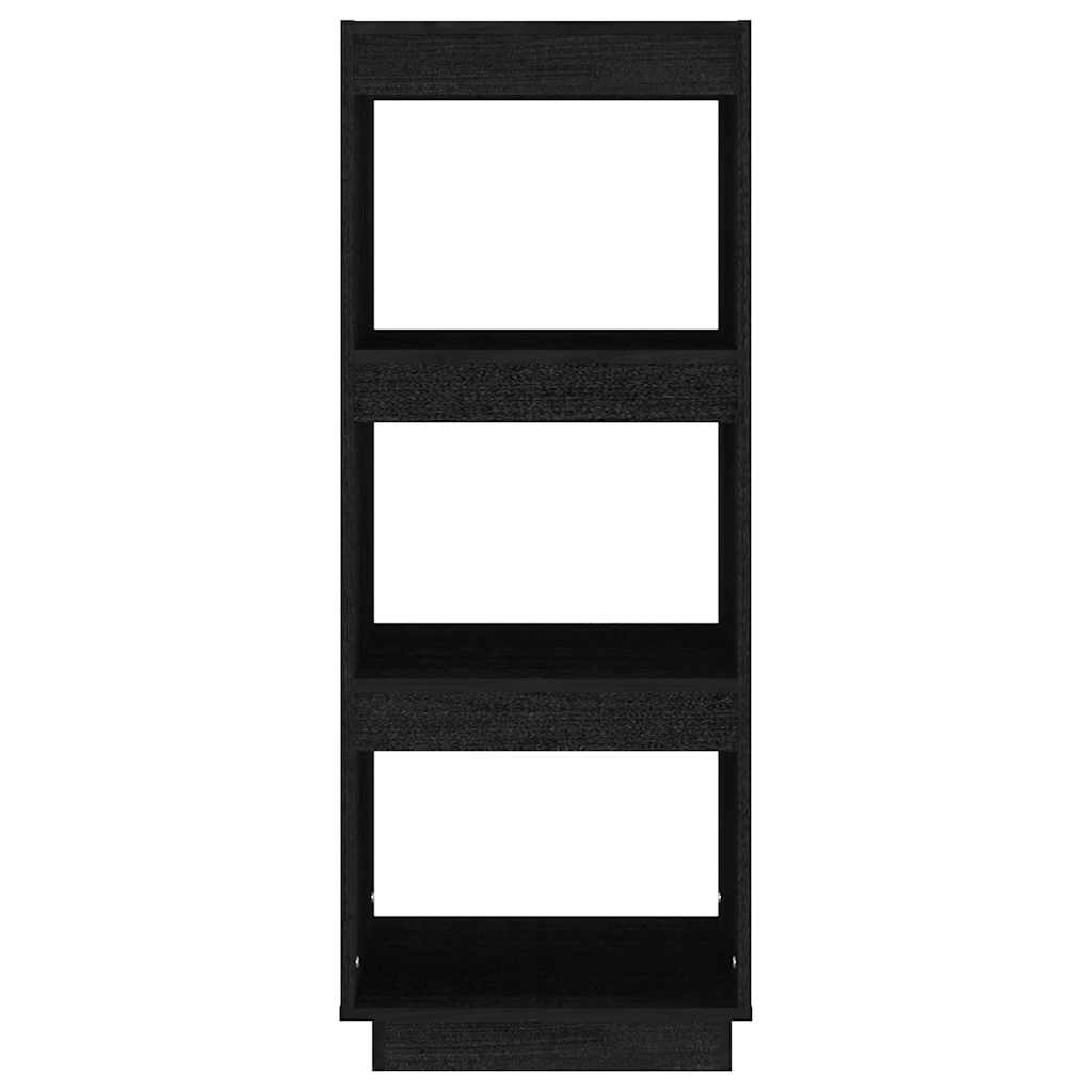 810848 vidaXL Book Cabinet/Room Divider Black 40x35x103 cm Solid Wood Pine