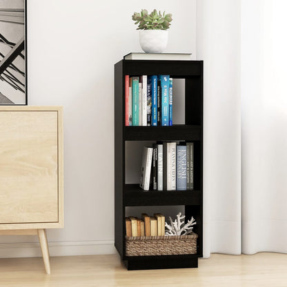 vidaXL Book Cabinet/Room Divider Black 40x35x103 cm Solid Pinewood