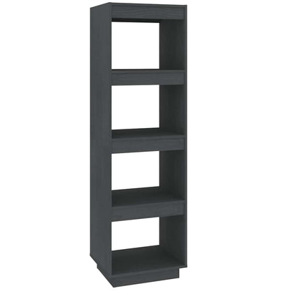 810851 vidaXL Book Cabinet/Room Divider Grey 40x35x135 cm Solid Wood Pine