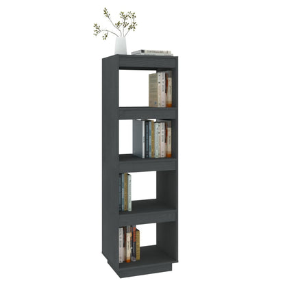 vidaXL Book Cabinet/Room Divider Grey 40x35x135 cm Solid Pinewood