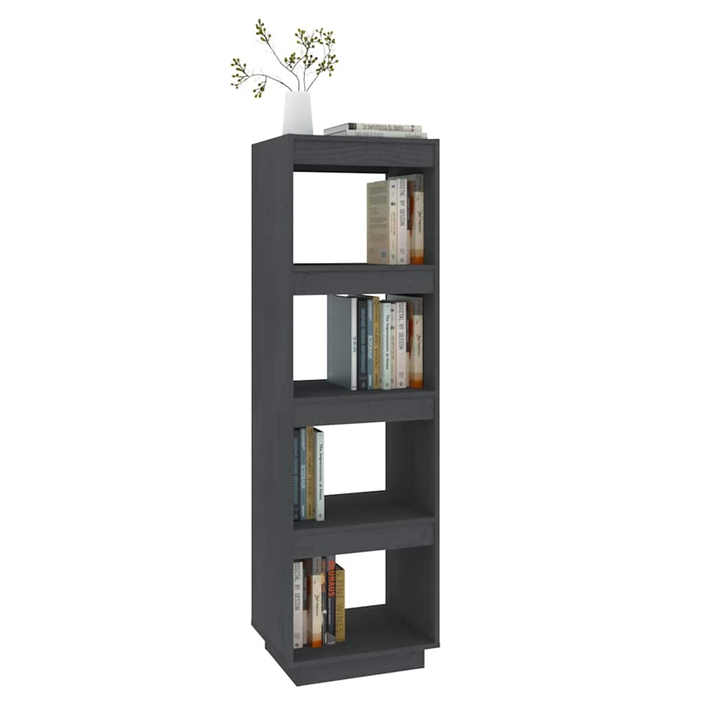 810851 vidaXL Book Cabinet/Room Divider Grey 40x35x135 cm Solid Wood Pine
