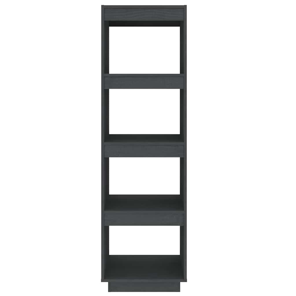 810851 vidaXL Book Cabinet/Room Divider Grey 40x35x135 cm Solid Wood Pine