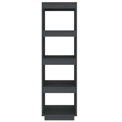 810851 vidaXL Book Cabinet/Room Divider Grey 40x35x135 cm Solid Wood Pine