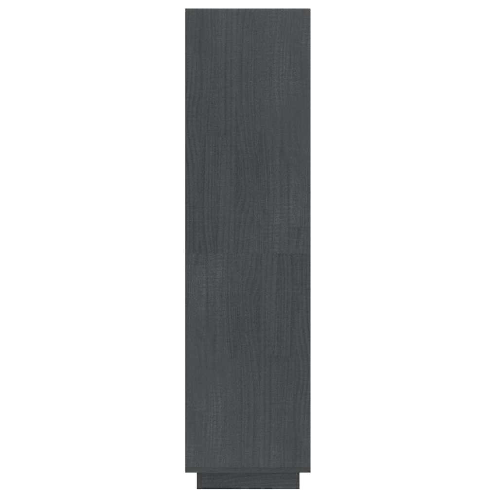 810851 vidaXL Book Cabinet/Room Divider Grey 40x35x135 cm Solid Wood Pine