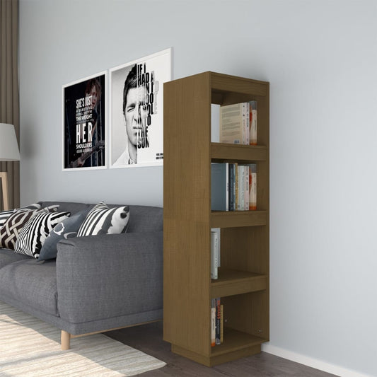 810852 vidaXL Book Cabinet/Room Divider Honey Brown 40x35x135 cm Solid Wood Pine