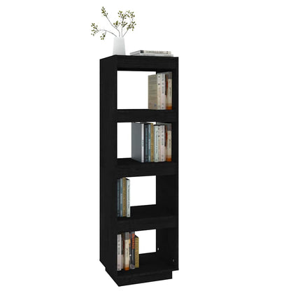 810853 vidaXL Book Cabinet/Room Divider Black 40x35x135 cm Solid Wood Pine