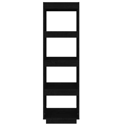 810853 vidaXL Book Cabinet/Room Divider Black 40x35x135 cm Solid Wood Pine