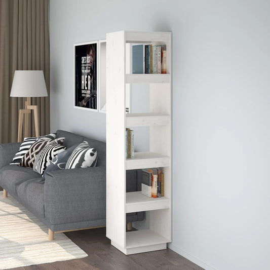 810855 vidaXL Book Cabinet/Room Divider White 40x35x167 cm Solid Wood Pine