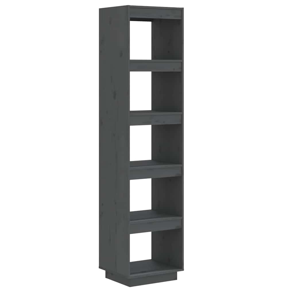810856 vidaXL Book Cabinet/Room Divider Grey 40x35x167 cm Solid Wood Pine