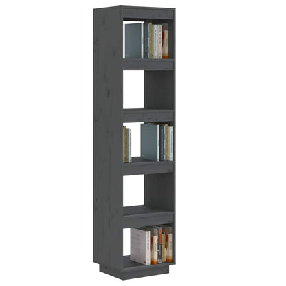 810856 vidaXL Book Cabinet/Room Divider Grey 40x35x167 cm Solid Wood Pine