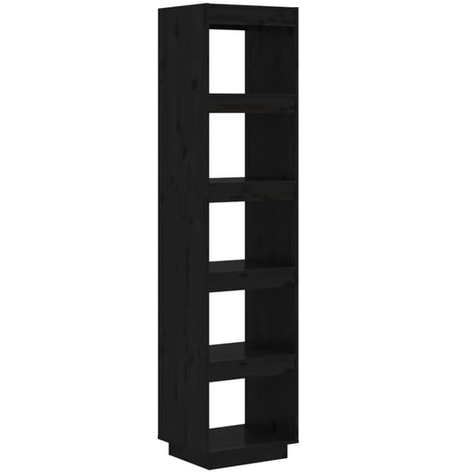 810858 vidaXL Book Cabinet/Room Divider Black 40x35x167 cm Solid Wood Pine