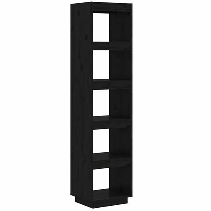 810858 vidaXL Book Cabinet/Room Divider Black 40x35x167 cm Solid Wood Pine