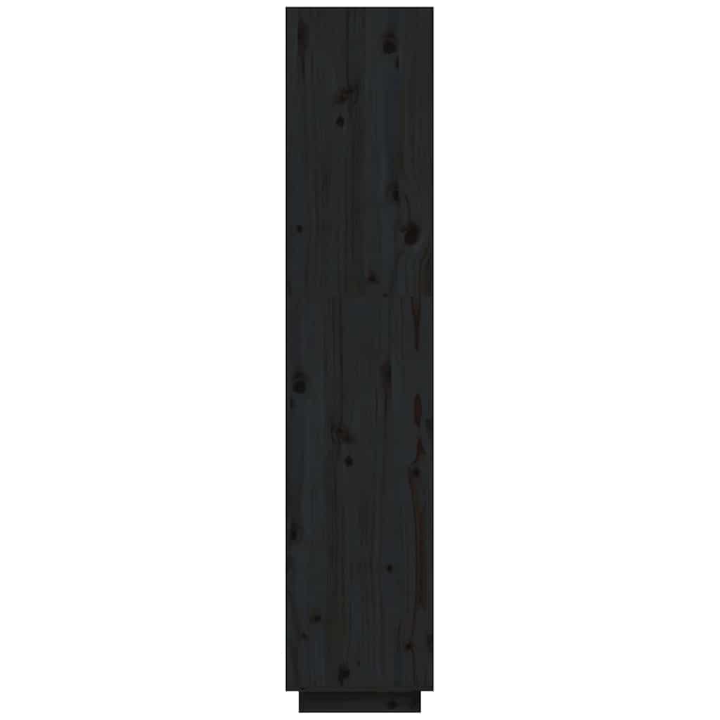 810858 vidaXL Book Cabinet/Room Divider Black 40x35x167 cm Solid Wood Pine