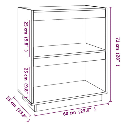 vidaXL Book Cabinet 60x35x71 cm Solid Pinewood