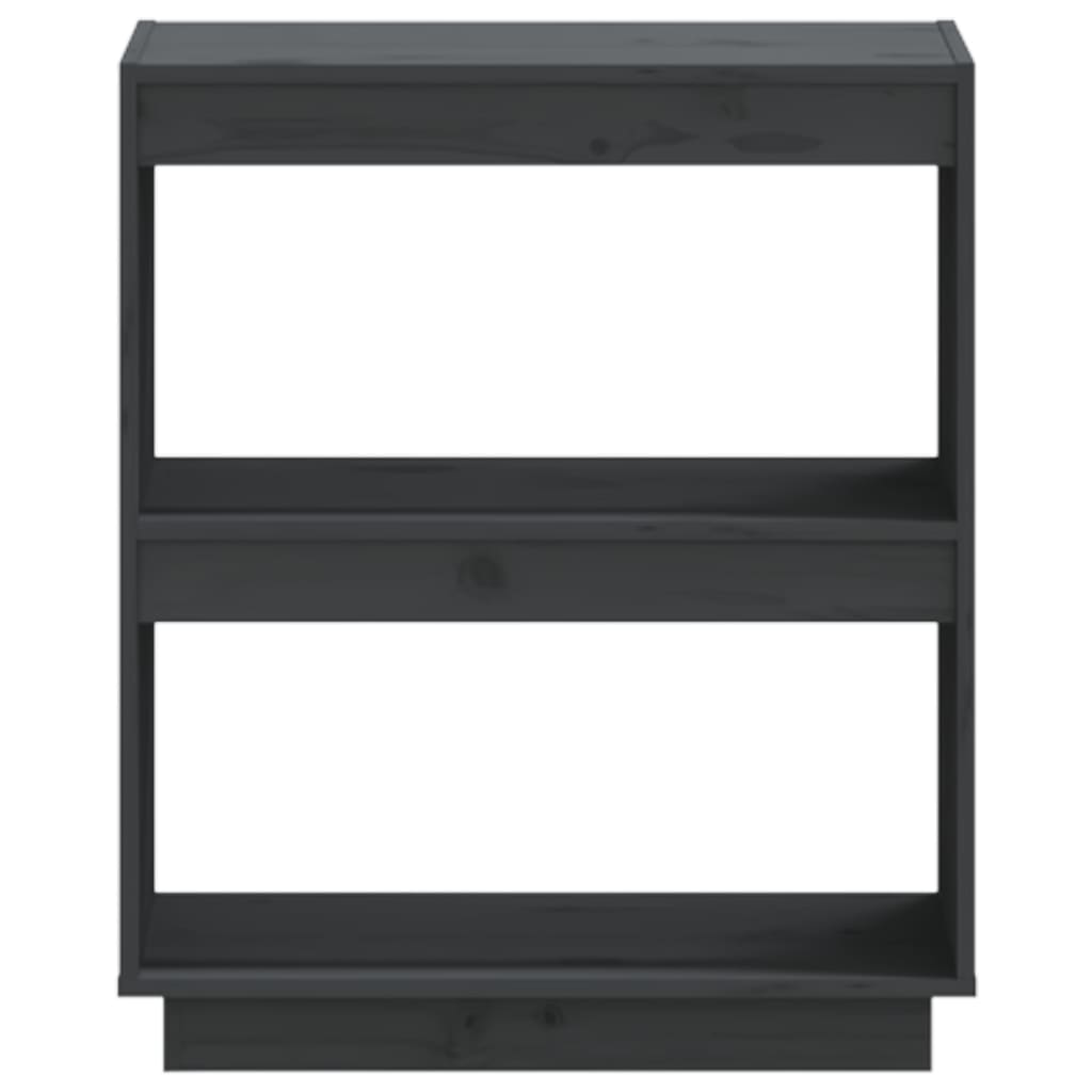 vidaXL Book Cabinet Grey 60x35x71 cm Solid Wood Pine