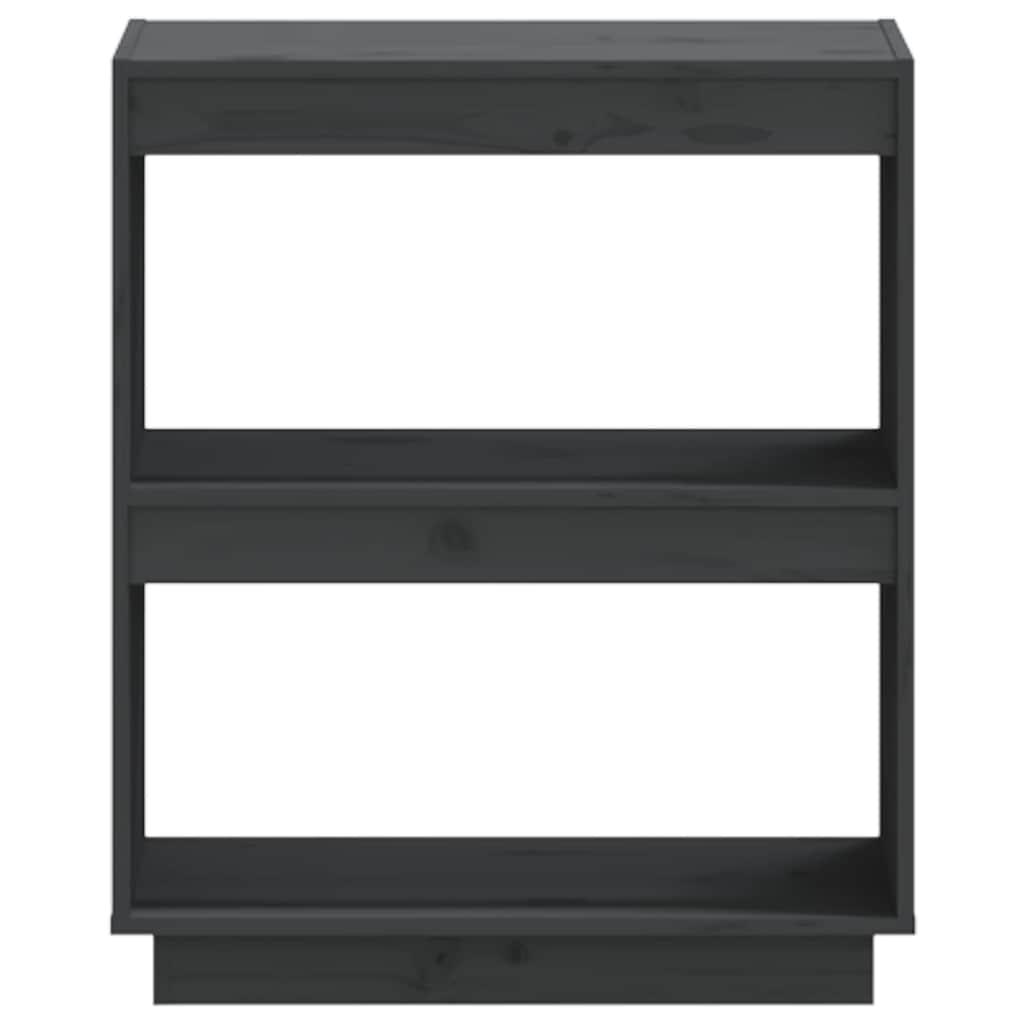 vidaXL Book Cabinet Grey 60x35x71 cm Solid Wood Pine