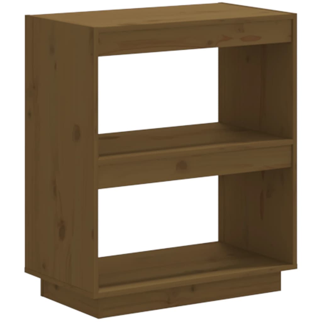 vidaXL Book Cabinet Honey Brown 60x35x71 cm Solid Wood Pine