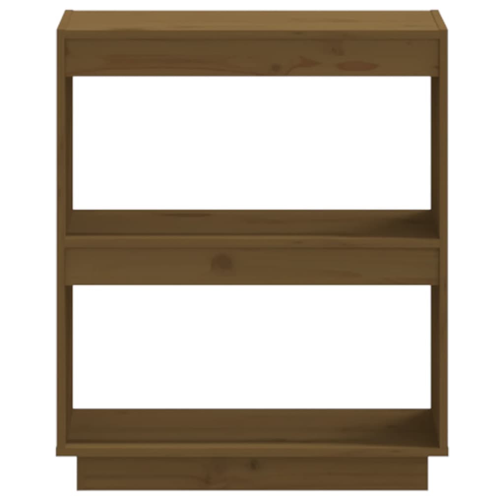 vidaXL Book Cabinet Honey Brown 60x35x71 cm Solid Wood Pine