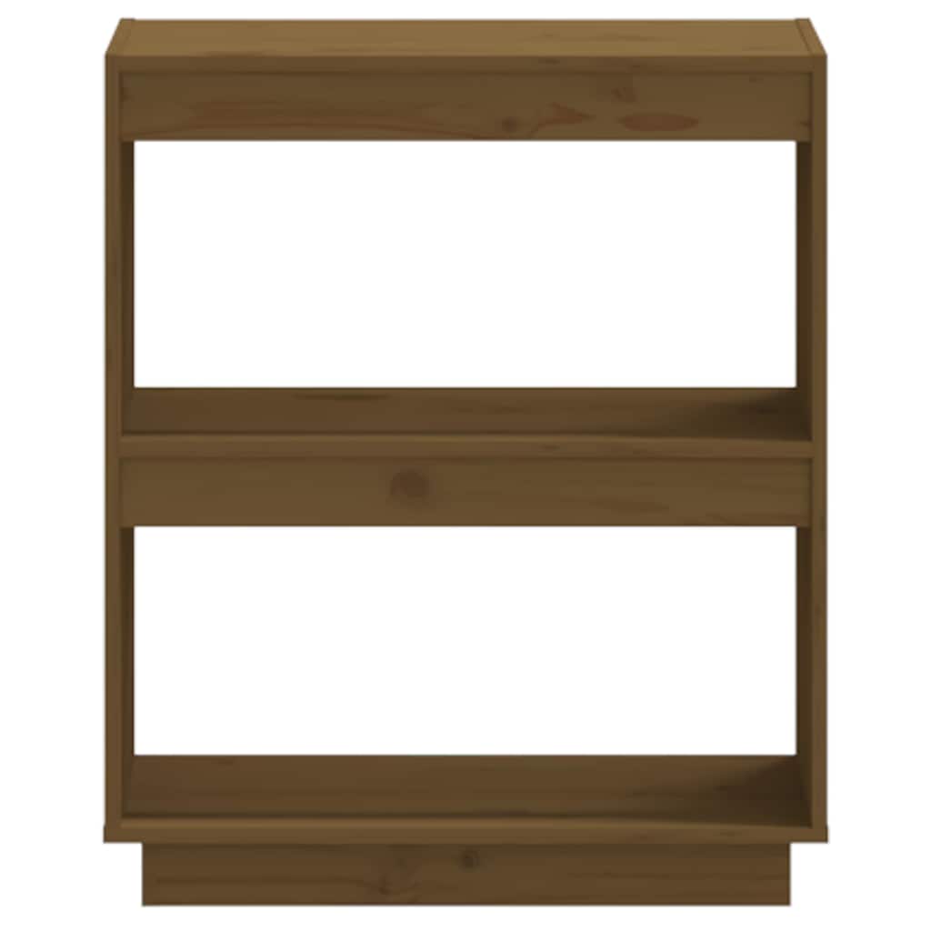 vidaXL Book Cabinet Honey Brown 60x35x71 cm Solid Wood Pine