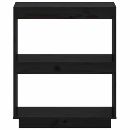 vidaXL Book Cabinet Black 60x35x71 cm Solid Wood Pine