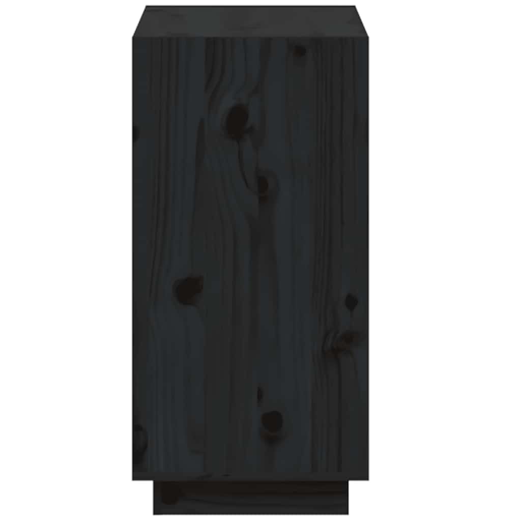 vidaXL Book Cabinet Black 60x35x71 cm Solid Wood Pine