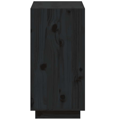 vidaXL Book Cabinet Black 60x35x71 cm Solid Wood Pine