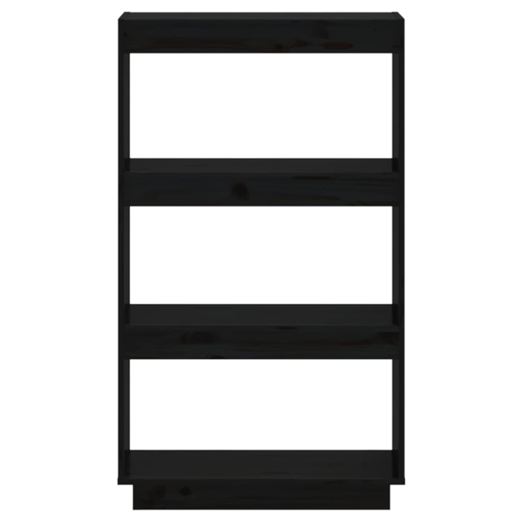 vidaXL Book Cabinet/Room Divider Black 60x35x103 cm Solid Wood Pine