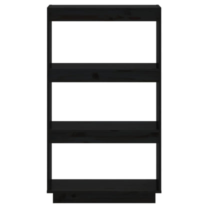 vidaXL Book Cabinet/Room Divider Black 60x35x103 cm Solid Wood Pine