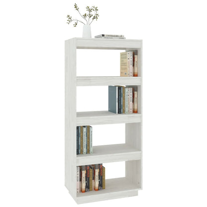 vidaXL Book Cabinet/Room Divider White 60x35x135 cm Solid Pinewood