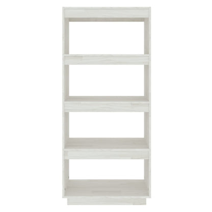vidaXL Book Cabinet/Room Divider White 60x35x135 cm Solid Pinewood