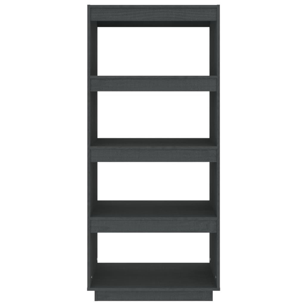 vidaXL Book Cabinet/Room Divider Grey 60x35x135 cm Solid Pinewood