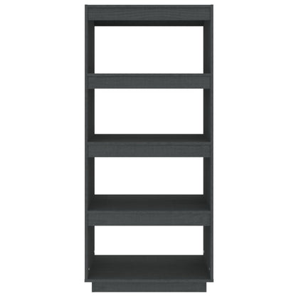 vidaXL Book Cabinet/Room Divider Grey 60x35x135 cm Solid Pinewood