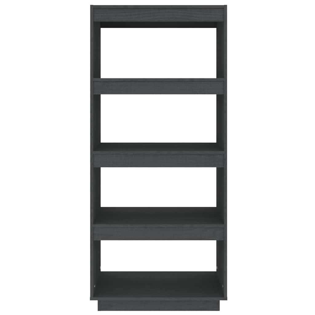 vidaXL Book Cabinet/Room Divider Grey 60x35x135 cm Solid Wood Pine